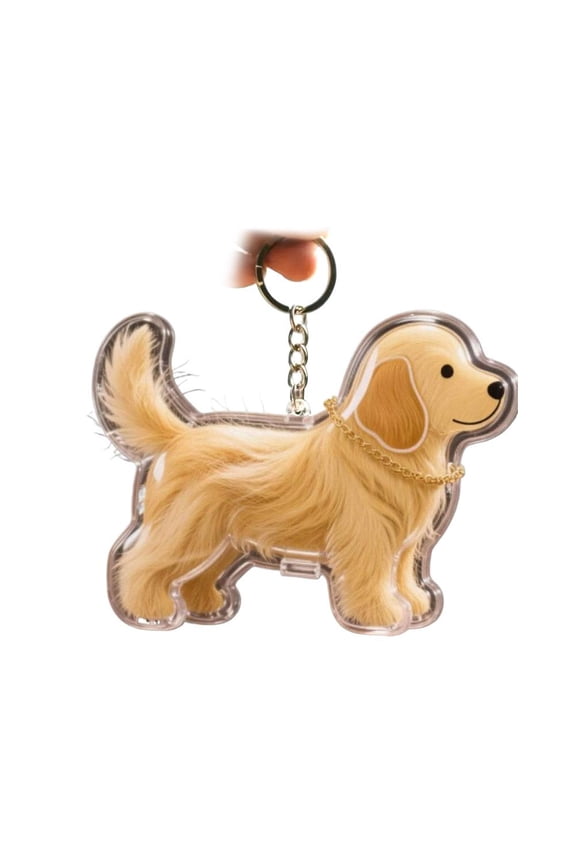 Handsome Golden Retriever Keychain, Pet Hair Collector Pendant for Dog Lovers