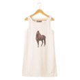 thumbnail image 1 of Handsome Horse Printed Vintage 100% Cotton Linen Mini Shift Dress WDS_01 18, 1 of 1