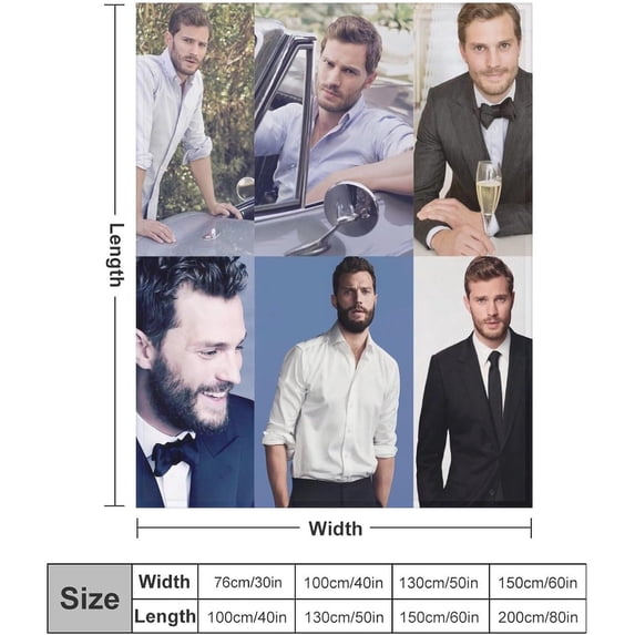 Handsome Jamie Dornan Blanket Super Soft Throw Blanket Silky Flannel Lightweight for Sofa, Bed Blanket All Season Use 50"*60"(130 * 150cm)