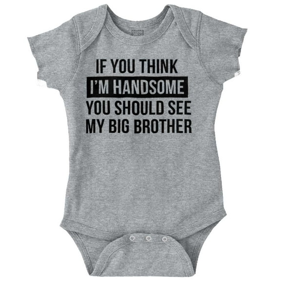 Handsome Little Brother Funny Bodysuit Jumper Boys Infant Baby Brisco Brands 24M