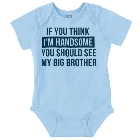 Handsome Little Brother Funny Bodysuit Jumper Boys Infant Baby Brisco Brands NB