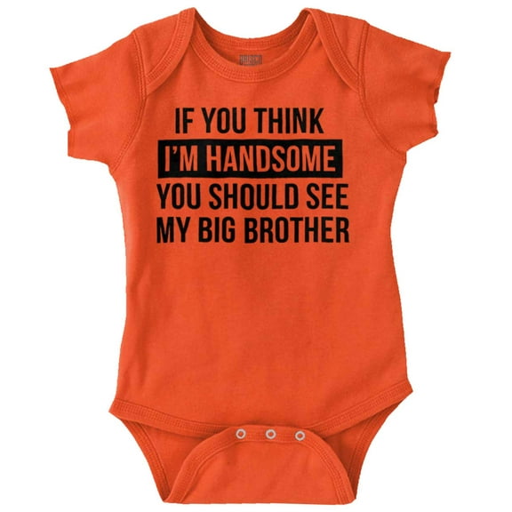 Handsome Little Brother Funny Bodysuit Jumper Boys Infant Baby Brisco Brands NB