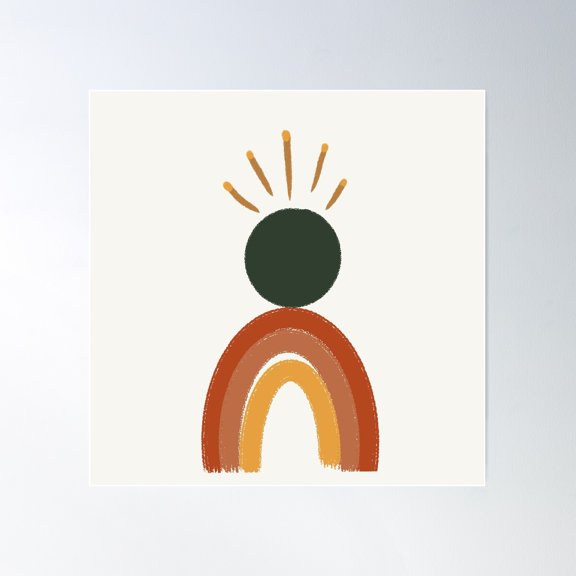 Handsome Rainbow Poster Wall Art, Modern Wall Decor For Living Room Bedroom, 16x16 UNFRAMED