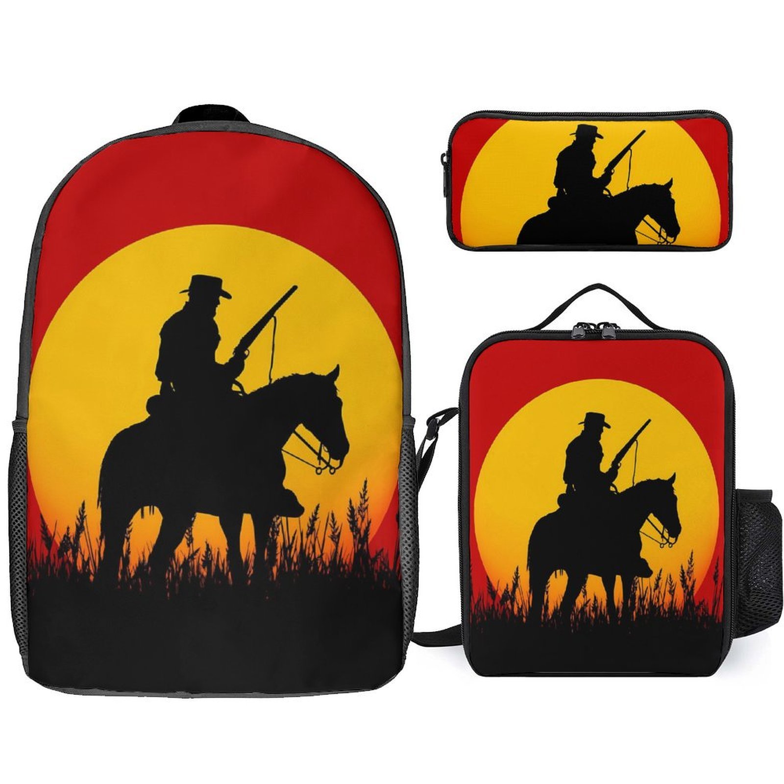 Arthur Rdr2 Backpack Handsome Red Dead Redemption 3Pcs Game Backpack Set, 17Inch Daypack ...
