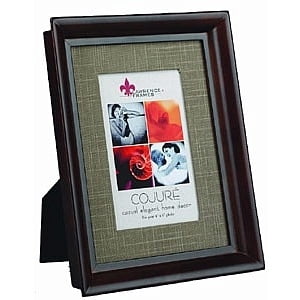 Handsome Walnut portrait frame 8x10 5x7 w linen insert - 5x7