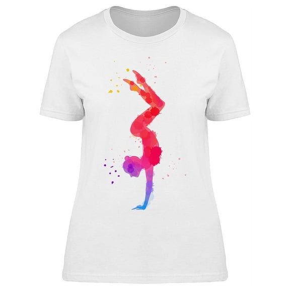 Handstand Colorful Gymnast  T-Shirt Women -Image by Shutterstock, Female Small