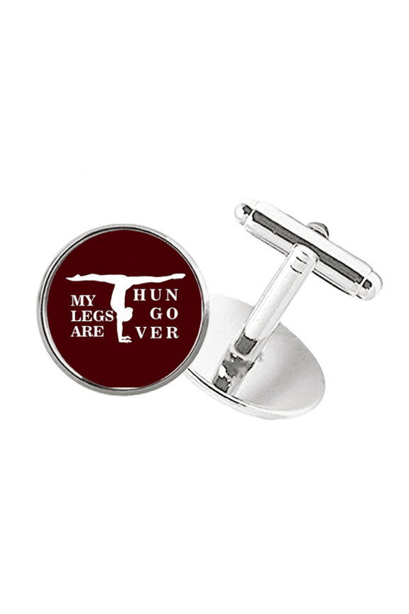 Handstand Drunk Night Round Button Cuff Clip Stud Cufflinks