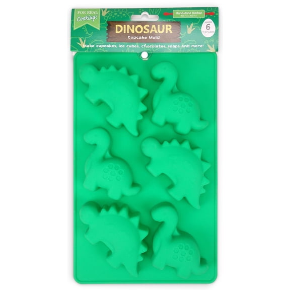 Handstand Kitchen Dinosaur Buddies T-Rex and Stegasaurus Shaped Silicone Cupcake Mold