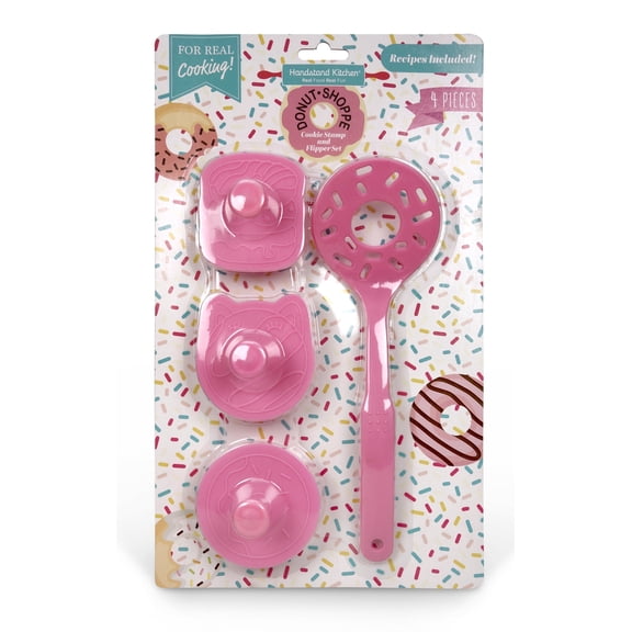 Handstand Kitchen Donut Shoppe 4-piece Cookie Stamp and Flipper Set with Recipes