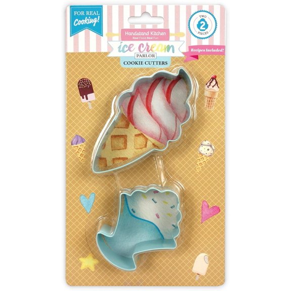 Handstand Kitchen Ice Cream Parlor 2-piece Cone and Sundae Cookie Cutter Set