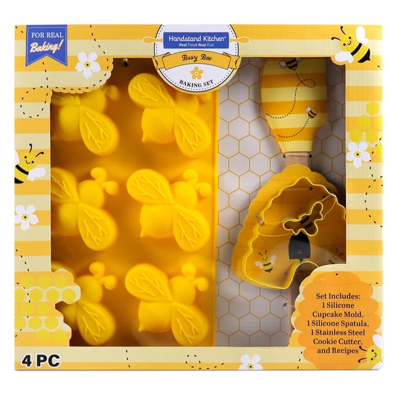 Handstand Kitchen Spring Fling Busy Bee 3-piece Real Baking Set with Recipes