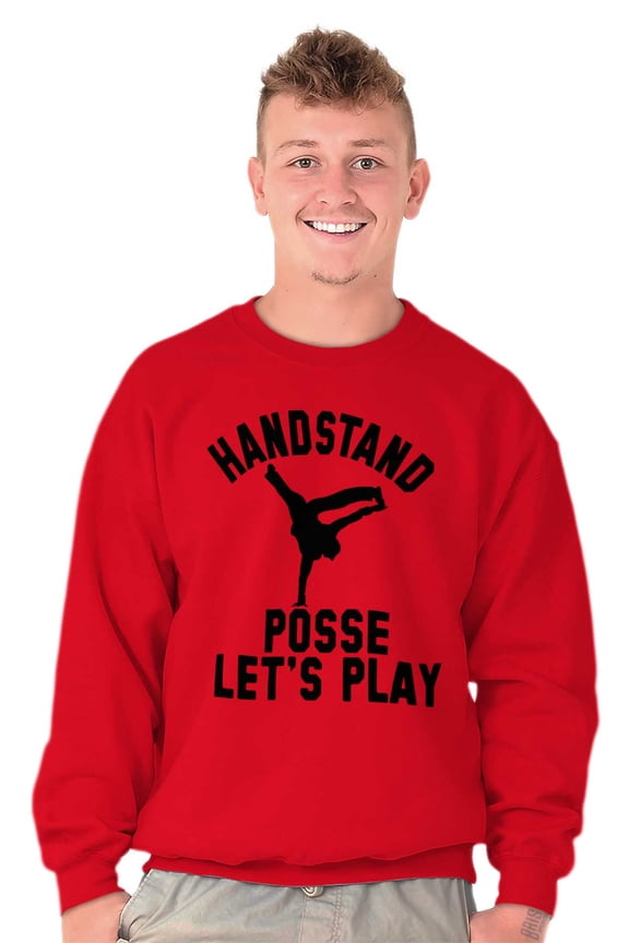 Handstand Posse Lets Play Gymnastics Men Big & Tall Sweatshirt Brisco Brands 2X