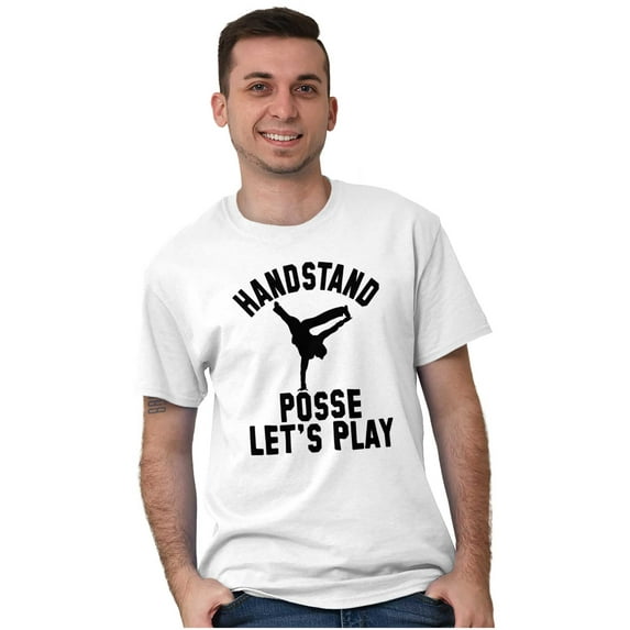 Handstand Posse Lets Play Gymnastics Men's Graphic T Shirt Tees Brisco Brands M