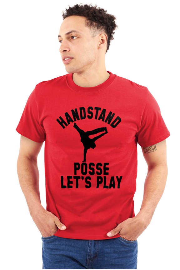 Handstand Posse Lets Play Gymnastics Men's Graphic T Shirt Tees Brisco Brands S