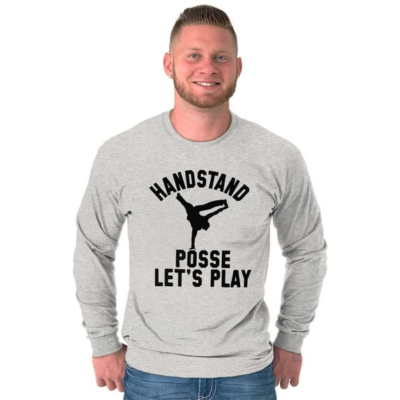 Handstand Posse Lets Play Gymnastics Men's Long Sleeve Tee T Shirt Brisco Brands M
