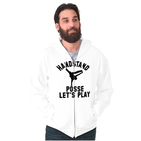 Handstand Posse Lets Play Gymnastics Zip Hoodie Sweatshirt Men Brisco Brands X