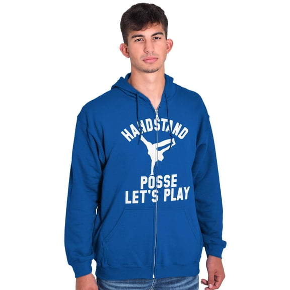 Handstand Posse Lets Play Gymnastics Zip Hoodie Sweatshirt Men Brisco Brands X