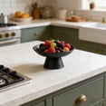 thumbnail image 1 of Handturned Artisan Black Bowl with Hight Base,Household Fruit Plate,6 Inch Round Snack Serving Tray Decorative Dessert Holder for Dining Table Party Catering,Home Kitchen, 1 of 7