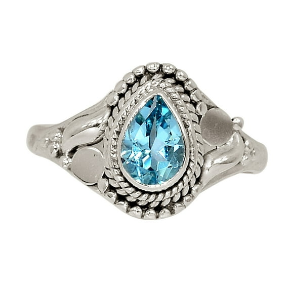 Handwork - Blue Topaz 925 Sterling Silver Ring Jewelry s.7 ALLR-27399