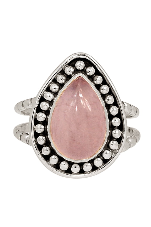 Handwork - Natural Rose Quartz - Madagascar 925 Silver Ring s.6 ALLR-29641