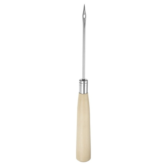 Handwork Sewing Awl Wooden Handle Hole Leather Punch Hole Tool, Log Color