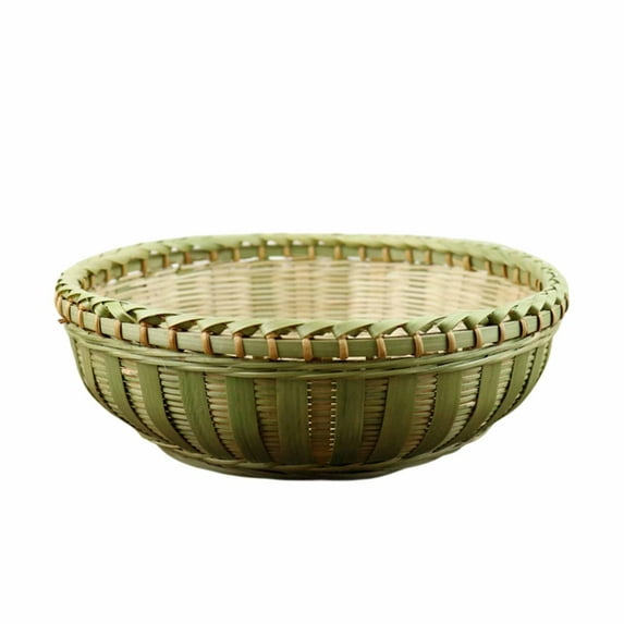 Handwoven Bamboo Fruit Basket,Natural Reusable Storage for Vegetables,Snacks,Lightweight Wicker Design for Kitchen Countertop,Picnic Restaurant,Vintage Rattan Organizer Decorative Gift Basket