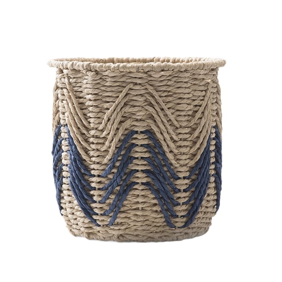 Handwoven Basket Organizer Bin Lightweight with Sturdy Iron Frame for Kitchen Countertop Pantry Shelves