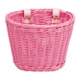 thumbnail image 1 of Handwoven Bike Handlebar Basket Lightweight PP Storage Basket for Kids & Adult Bicycles Portable Front Carrier Bag Pink, 1 of 5