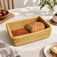 Handwoven Bread Serving Basket with Terracotta Warming Stone for Warm ...