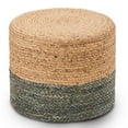 thumbnail image 1 of Handwoven Cattail Pouf Ottoman, Lightweight Durable Natural Jute Footrest, Versatile Vanity Stool Shoe Bench for Balcony Garden Living Room, 1 of 6