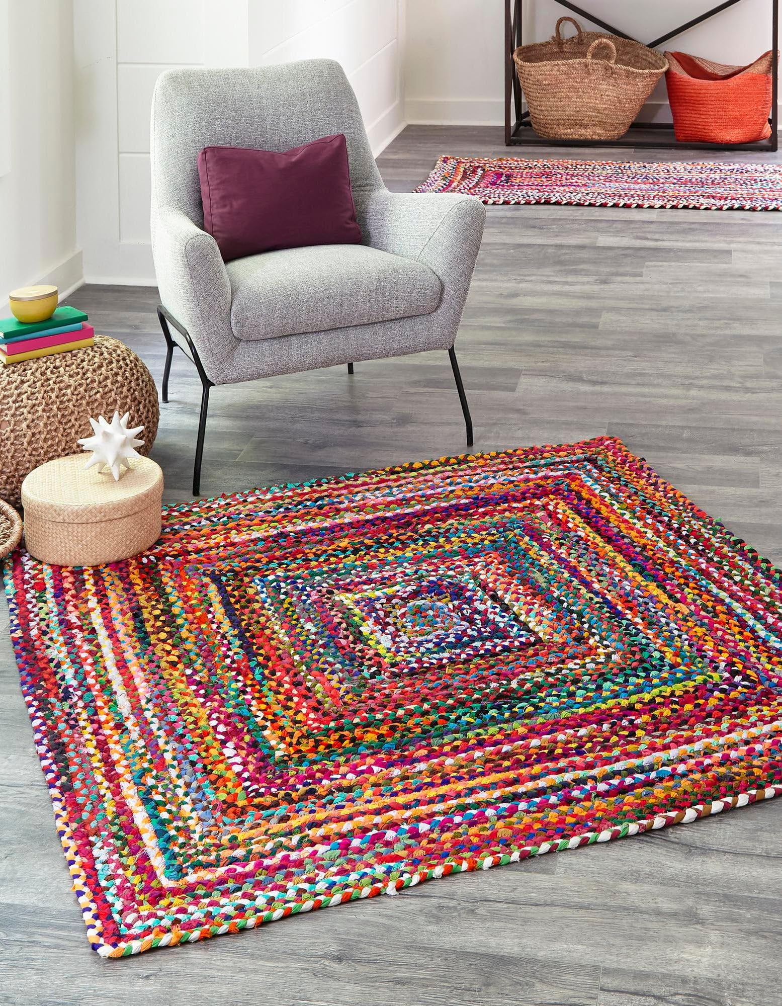 Handwoven Chindi Cotton Rug – Colorful, Reversible, Eco-Friendly ...