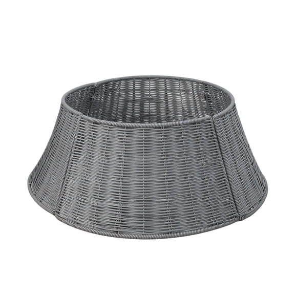 Handwoven Christmas Tree Collar, 68cm Gray Wicker Tree Base Decoration for 7-8 ft Trees, Holiday Tree Stand Cover for Festive Home Decor, Sturdy Tree Skirt Alternative