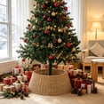 thumbnail image 1 of Handwoven Christmas Tree Collar Straw Rattan Tree Skirt Ring Foldable Base Guard Stand Cover Style C, 1 of 6