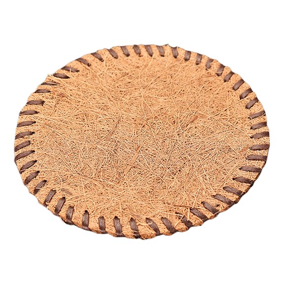 Handwoven Coir Tea Coaster Heat-Resistant Natural Bristle Mat for Teapot Cups Rustic Palm Fiber Pad for Tea Ceremony Absorbent Eco-Friendly Traditional Home Decor