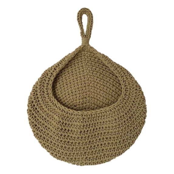Handwoven Cotton Fruit Storage Hanging Basket Net Bag for Kitchen Produce and Vegetables