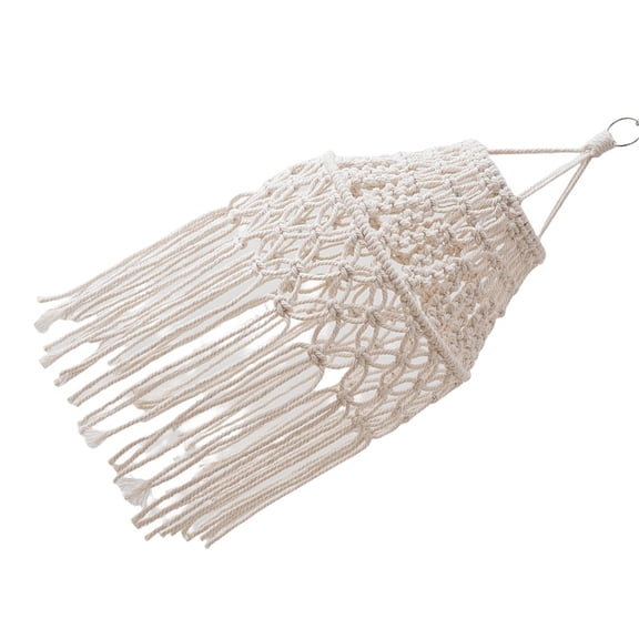 Handwoven Cotton Rope Macrames Tassels Lampshade Artistic Vintage Light Cover Pendant for Home Bedroom Decors
