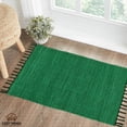 thumbnail image 1 of Handwoven Cotton Washable Reversible Rag Rug with Tassels – 24" x 36" (2' x 3'), 1 of 4