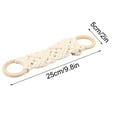 thumbnail image 1 of Handwoven Crochet Hanging Kitchen Towel with Beech Wood Rings | in White, Gray & Brown | 25 cm x 5 cm | Multi-Purpose Towel Hanger for Kitchen, Bathroom & Toilet, 1 of 5