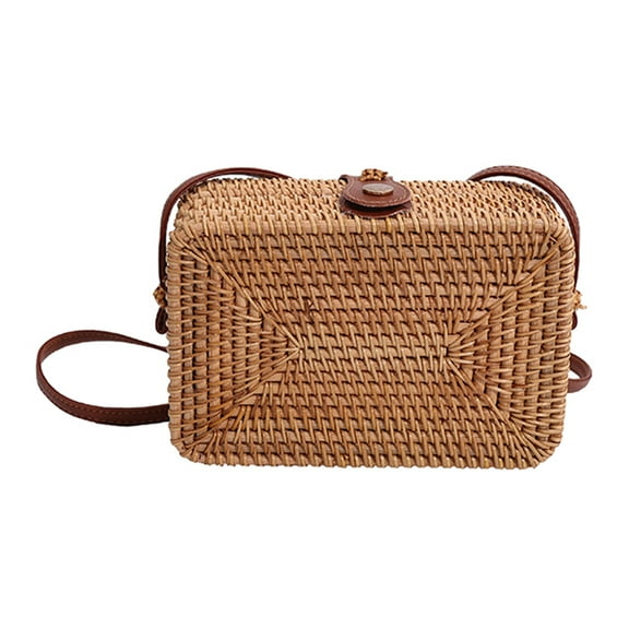 Handwoven Crossbody Bag Adjustable Women Handbags for Daily Leisure (Square)