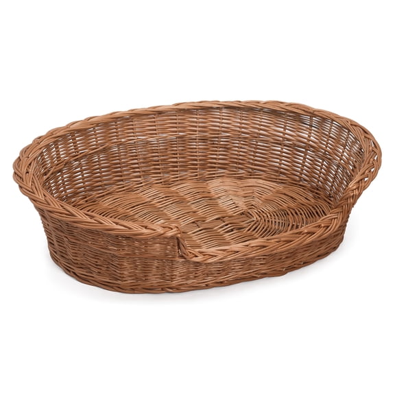 Handwoven Dog Bed Basket, indoor resting nest for small medium puppy and cat, daily sleeping, nap break, living room placement, bedroom storage decor, Brown