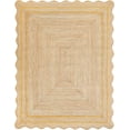 thumbnail image 1 of Handwoven Floor Décor Jute Rugs , Scalloped Jute Rugs with Yellow Design Size - Size - 2.6 x 7 Feet (78 cm x 210 cm), 1 of 2