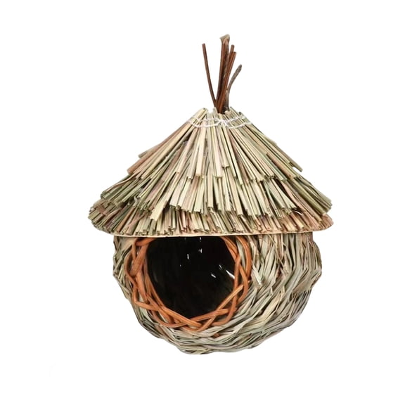 Handwoven Grass Bird Nest, Handcrafted Woven Bird House, Outdoor Garden Decoration - Creative Handmade, Natural Grass Material, Durable For Outdoor Use, Bird Nesting Shelter -