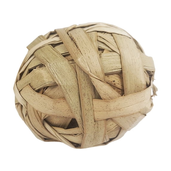 Handwoven Grass & Cattail Chewing Ball, Knitted Pet Teething Toy - Multiple Natural Materials, Various Textures, Supports Teeth Grinding, Reduces Boredom - Rabbits, Guinea Pigs,
