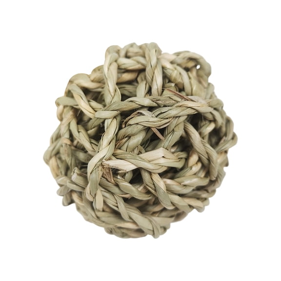 Handwoven Grass Chewing Ball, Natural Material Knitted Toy - Safe For Chewing, Supports Teeth Grinding, Eases Boredom - Rabbits, Guinea Pigs, Chinchillas, Small Pets