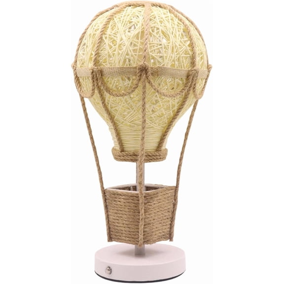 Handwoven Hot Air Balloon Lamp  Natural Warm Glow Night Light for Kids Room, Boho Nursery & Heartwarming Home Decor