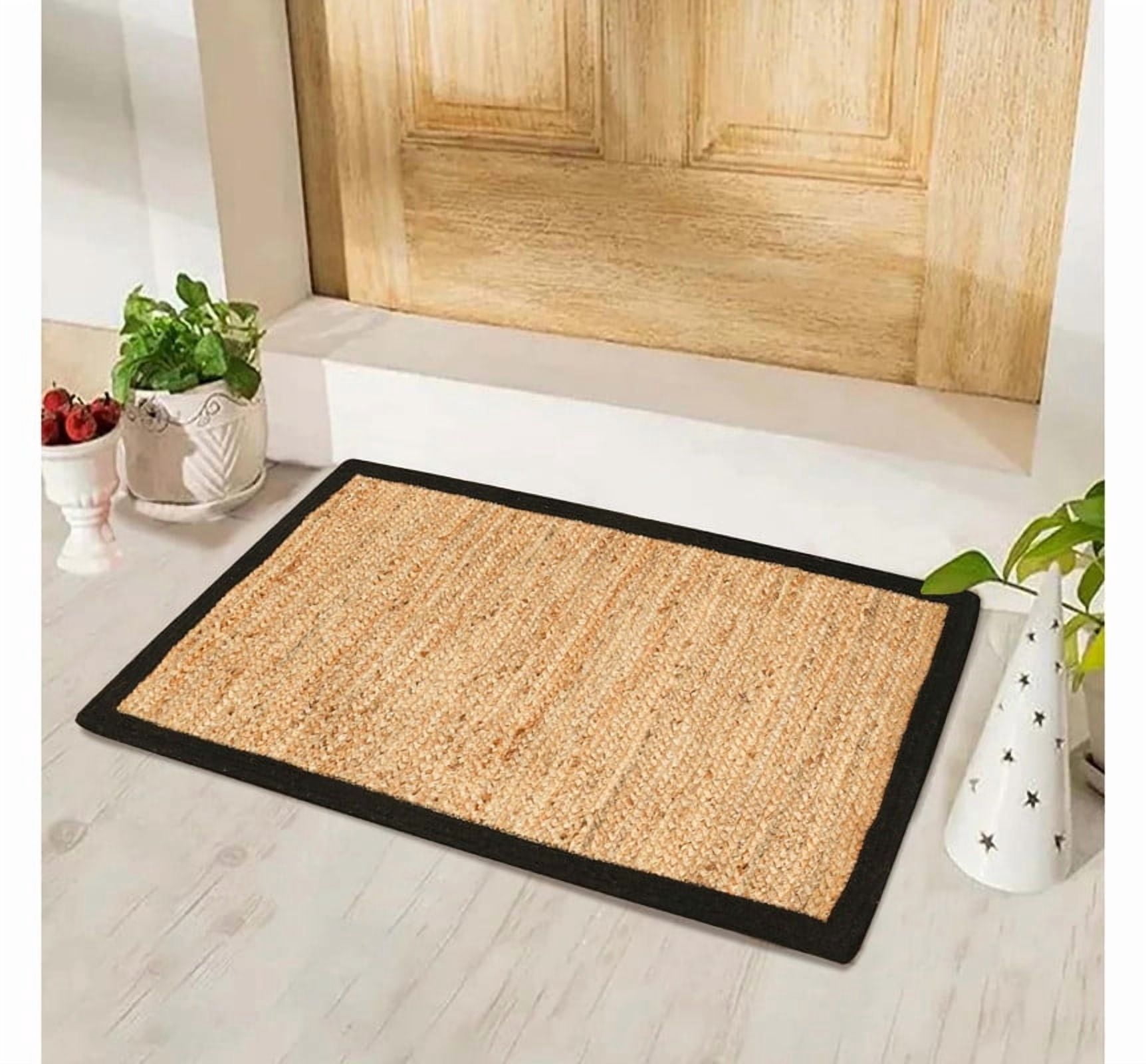 Handwoven Jute Braided Area Rug Rectangular Natural Reversible Rustic Farmhouse Carpet_7x9_Feet