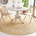 thumbnail image 1 of Natural Beige Farmhouse Rug, Braided Rustic Eco-Friendly Floor Mat, Ivory, 4 FT, 1 of 4