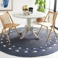 thumbnail image 1 of Natural Beige Farmhouse Rug, Braided Rustic Eco-Friendly Floor Mat, Navy, 3 FT, 1 of 4