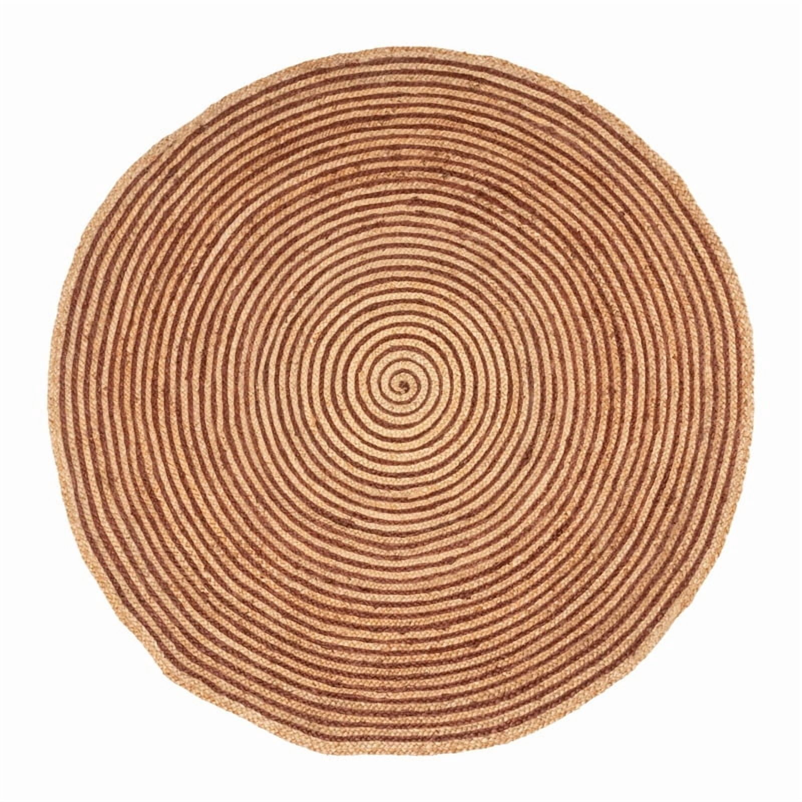 Jute Round Natural Braided Reversible Area Rug , Eco Friendly Rustic Farmhouse Boho Carpet for Living Room, Bedroom, Kitchen, Dining, Coffee, 3 FT