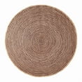 thumbnail image 1 of Jute Round Natural Braided Reversible Area Rug , Eco Friendly Rustic Farmhouse Boho Carpet for Living Room, Bedroom, Kitchen, Dining, Purple, 3 FT, 1 of 5